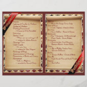 Elegantes Hochzeitsprogramm (Rückseite)