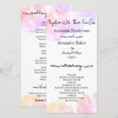 Elegantes Hochzeitsprogramm. (Vorne/Hinten)