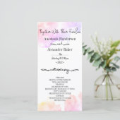 Elegantes Hochzeitsprogramm. (Stehend Vorderseite)