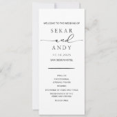 Elegantes Hochzeitsprogramm (Vorderseite)