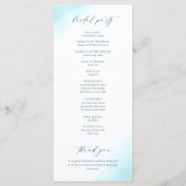 Elegantes Hochzeitsprogramm am Strand Menükarte (Rückseite)