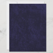 Elegantes Hochzeitsprogramm aus navyblauem Samt un (Rückseite)