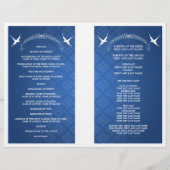 Elegantes Hochzeitsprogramm Birds Monogram Blue (Rückseite)