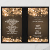 Elegantes Hochzeitsprogramm Blitze Gold (Rückseite)