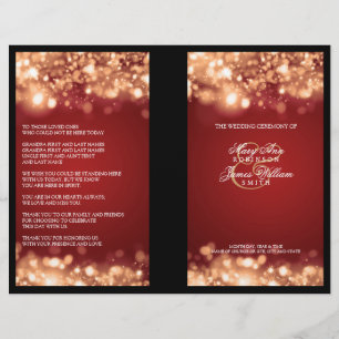 Elegantes Hochzeitsprogramm Blitze Gold