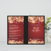 Elegantes Hochzeitsprogramm Blitze Gold (Stehend Vorderseite)