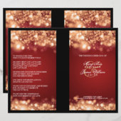 Elegantes Hochzeitsprogramm Blitze Gold (Vorne/Hinten)