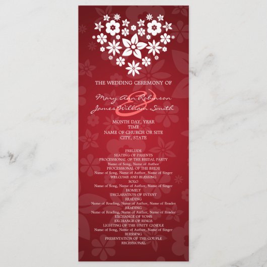 Elegantes Hochzeitsprogramm Blumenstrauß Programm (Vorderseite)