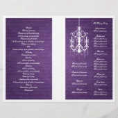 Elegantes Hochzeitsprogramm Chandelier Lila (Rückseite)