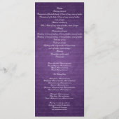 Elegantes Hochzeitsprogramm Chandelier Lila Programm (Rückseite)