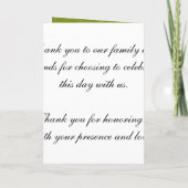 Elegantes Hochzeitsprogramm Cherry Blossom Lime Gr Programm (Rückseite)