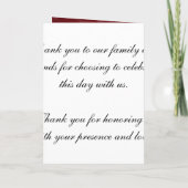 Elegantes Hochzeitsprogramm Cherry Blossom Red Programm (Rückseite)