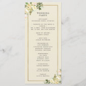 Elegantes Hochzeitsprogramm Chic Watercolor Programm (Rückseite)