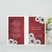 Elegantes Hochzeitsprogramm Dahlia Floral Red (Stehend Vorderseite)