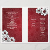 Elegantes Hochzeitsprogramm Dahlia Floral Red (Rückseite)