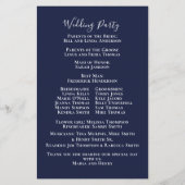 Elegantes Hochzeitsprogramm der Rose Navy Blue (Rückseite)