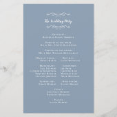 Elegantes Hochzeitsprogramm Dusty Blue Chic (Rückseite)