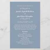 Elegantes Hochzeitsprogramm Dusty Blue Chic (Vorderseite)