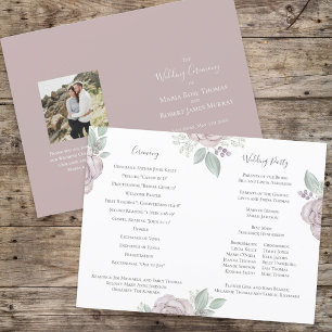 Elegantes Hochzeitsprogramm Dusty Rose Floral