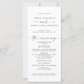 Elegantes Hochzeitsprogramm, einfache Reihenfolge  (Vorderseite)