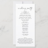 Elegantes Hochzeitsprogramm, einfache Reihenfolge  (Rückseite)