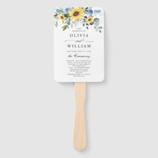 Elegantes Hochzeitsprogramm Eukalyptus Chic Fächer (Vorderseite)