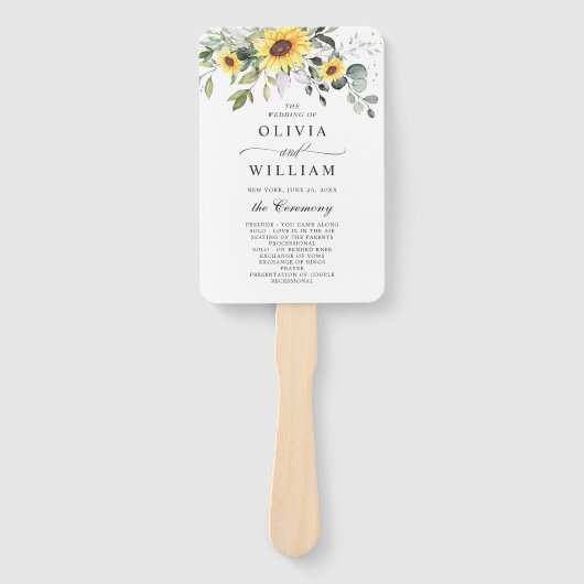 Elegantes Hochzeitsprogramm Eukalyptus Chic Fächer (Vorderseite)