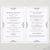 Elegantes Hochzeitsprogramm - Faltbuch - Pflaume (Rückseite)