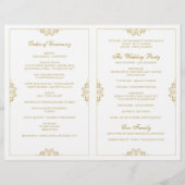 Elegantes Hochzeitsprogramm - Faltprospekt (Gold) (Rückseite)