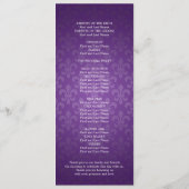 Elegantes Hochzeitsprogramm Fleur De Lis Lila Programm (Rückseite)