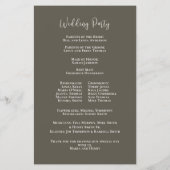 Elegantes Hochzeitsprogramm Floral Botanisch (Rückseite)