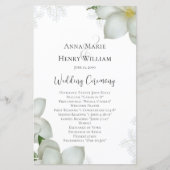 Elegantes Hochzeitsprogramm Floral Botanisch (Vorderseite)