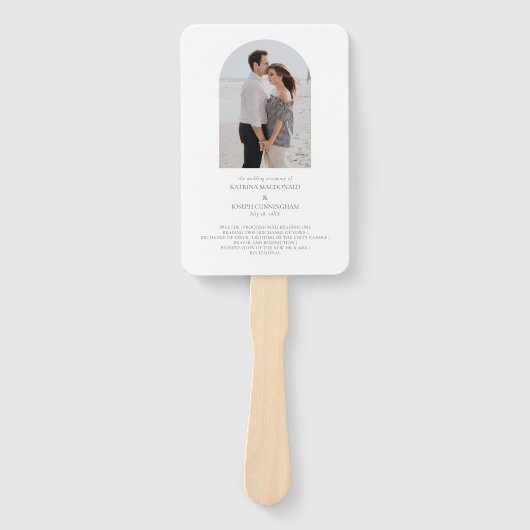 Elegantes Hochzeitsprogramm Foto Fächer (Vorderseite)