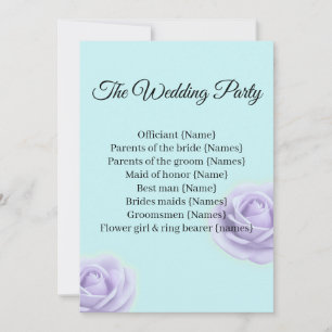 Elegantes Hochzeitsprogramm & Führer für die Hochz Einladung