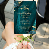 Elegantes Hochzeitsprogramm für Aquamarine blaue F Fächer