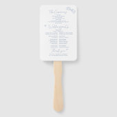 Elegantes Hochzeitsprogramm für Blue Hand Drawn Bo Fächer (Rückseite)