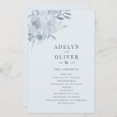 Elegantes Hochzeitsprogramm für Blütenblume (Vorne/Hinten)