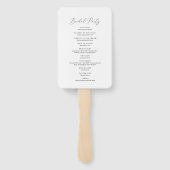 Elegantes Hochzeitsprogramm für Blütenblume Fächer (Rückseite)