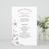 Elegantes Hochzeitsprogramm für das Blumenbudget (Stehend Vorderseite)