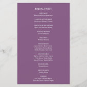 Elegantes Hochzeitsprogramm für das Blumenbudget (Rückseite)