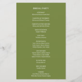 Elegantes Hochzeitsprogramm für das Blumenbudget (Rückseite)