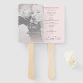 Elegantes Hochzeitsprogramm für das moderne Rosa F Fächer (Vorne und Hinten)