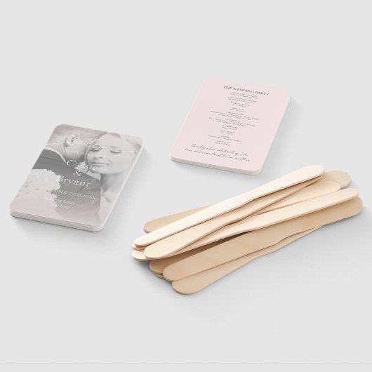 Elegantes Hochzeitsprogramm für das moderne Rosa F Fächer (Non-assembled)