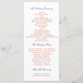 Elegantes Hochzeitsprogramm für den Strand Programm (Rückseite)