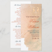 Elegantes Hochzeitsprogramm für den Strand Programm (Vorne/Hinten)