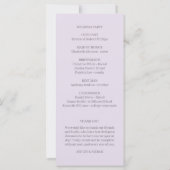 Elegantes Hochzeitsprogramm für die Blumenwelt (Rückseite)