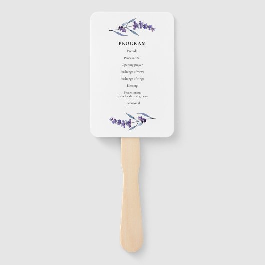 Elegantes Hochzeitsprogramm für die Blumenwelt Fächer (Rückseite)