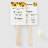 Elegantes Hochzeitsprogramm für die Rustikale Sonn Fächer (Vorne und Hinten)