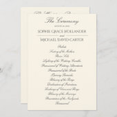 Elegantes Hochzeitsprogramm für Elfenbein Programm (Vorne/Hinten)