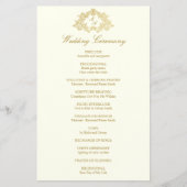 Elegantes Hochzeitsprogramm für Elfenbein und Gold (Vorderseite)